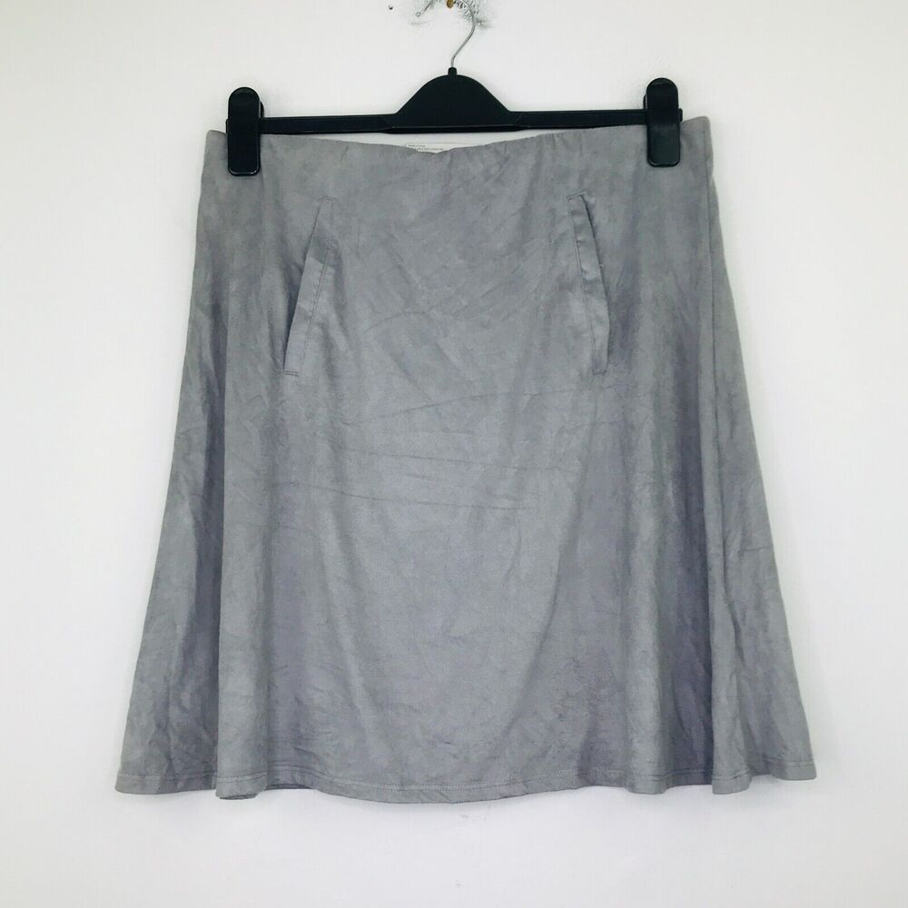 Serra Women's Large Skirt Gray Velveteen Kangaroo Pocket A-Line NWT BJ11